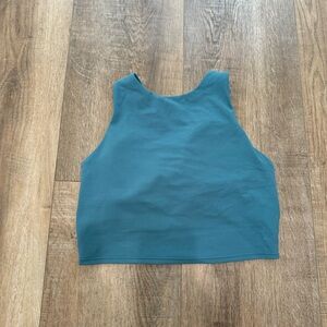 Athleta Teal Tank Top Stretchy Built in Bra Form Fit Size S